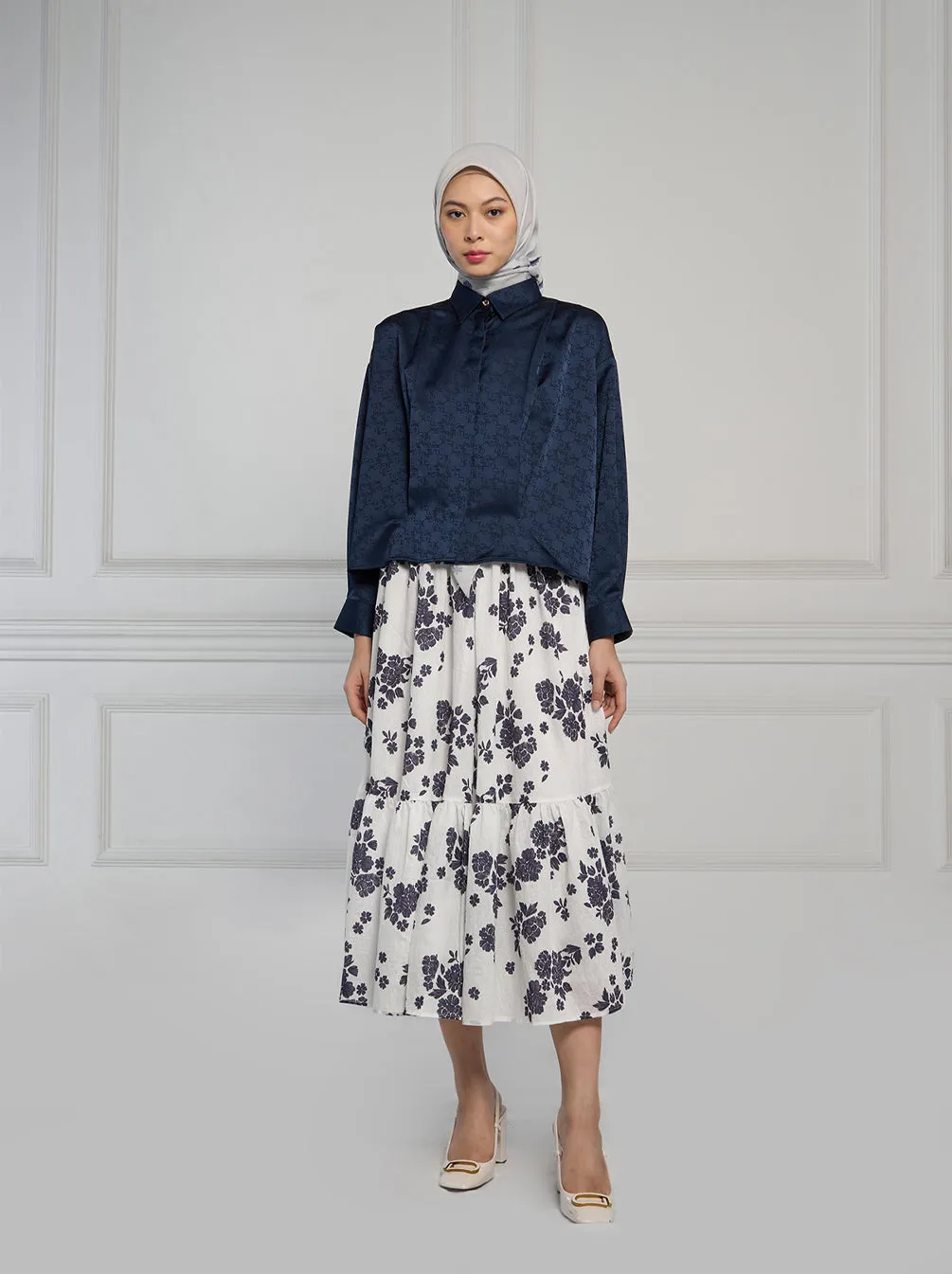VERO PLEATED TOP NAVY