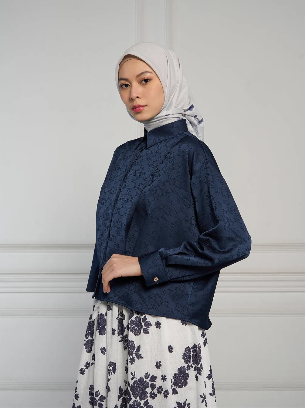 VERO PLEATED TOP NAVY