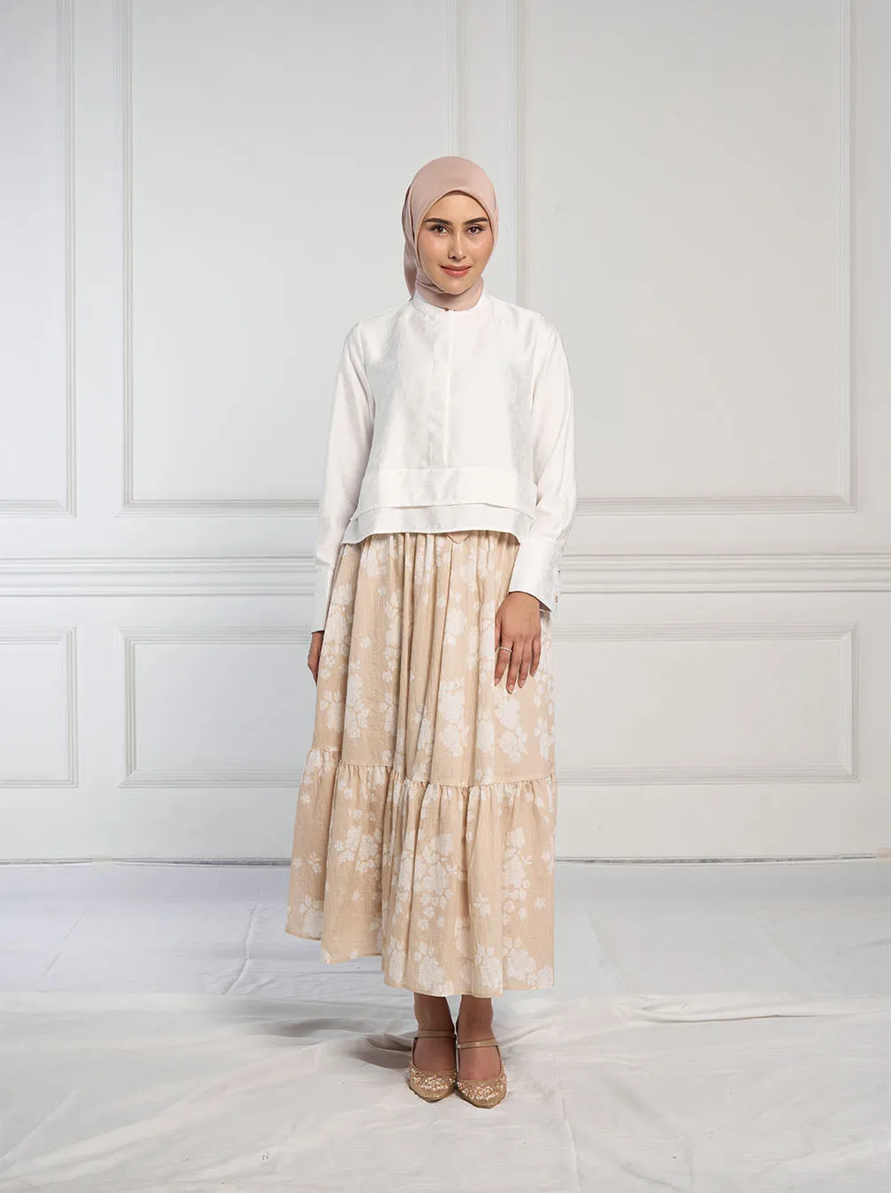 VIAN PLEATED TOP WHITE