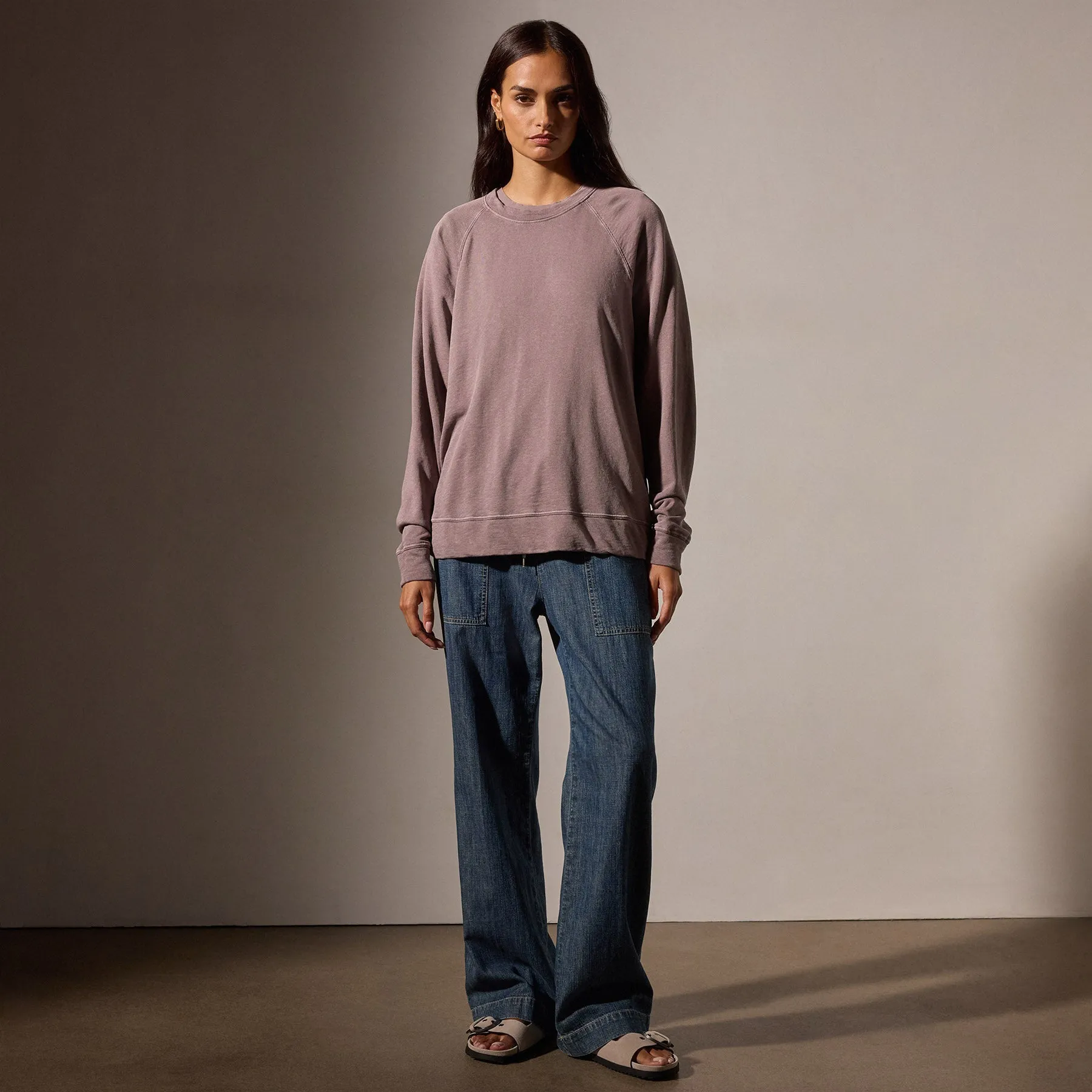 Vintage French Terry Relaxed Sweatshirt - Red Ash Pigment