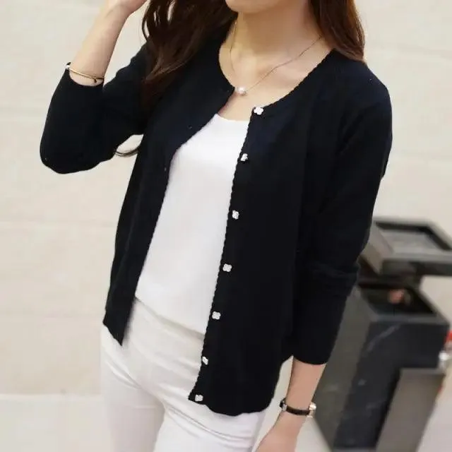Vintage Style Short Design Thin Cardigan Women's Cutout Sunscreen Air Conditioning Shirt Sweater Knitted Outerwear Small Cape