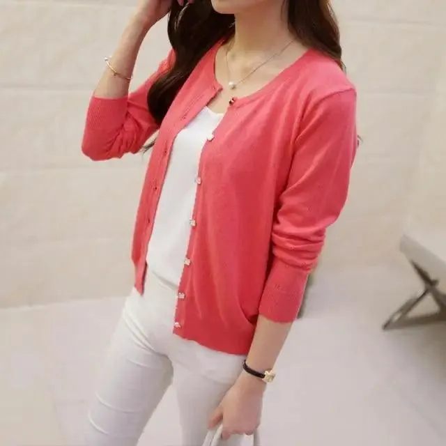 Vintage Style Short Design Thin Cardigan Women's Cutout Sunscreen Air Conditioning Shirt Sweater Knitted Outerwear Small Cape