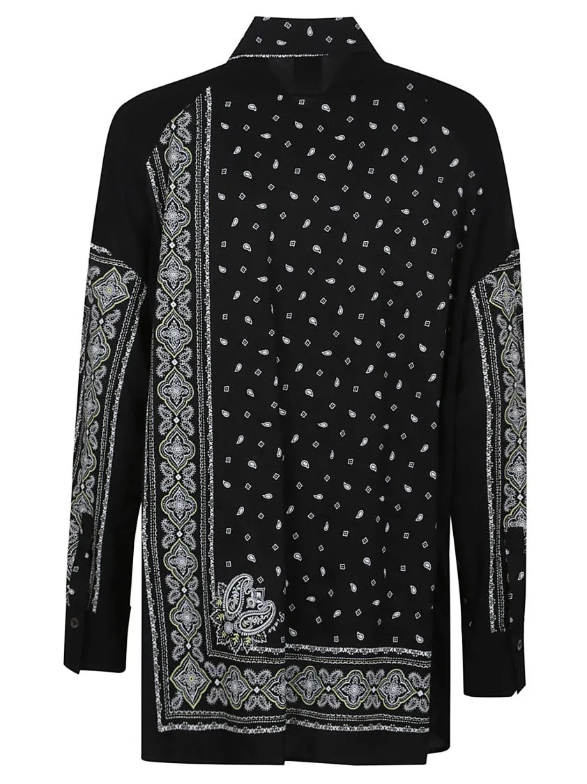 Viscose Pajama-Style Shirt With Cashmere Design