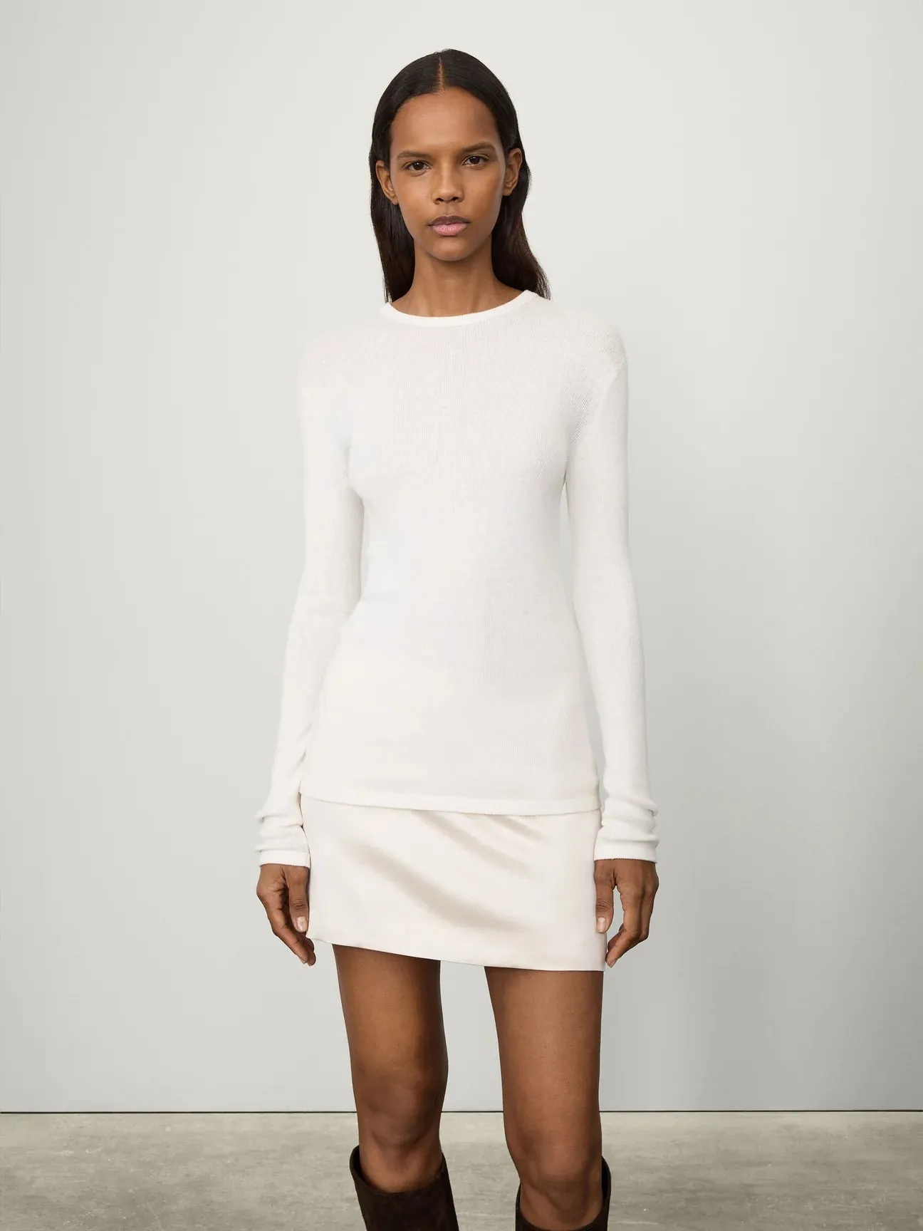 Vivian Long Sleeved T-Shirt - Salt
