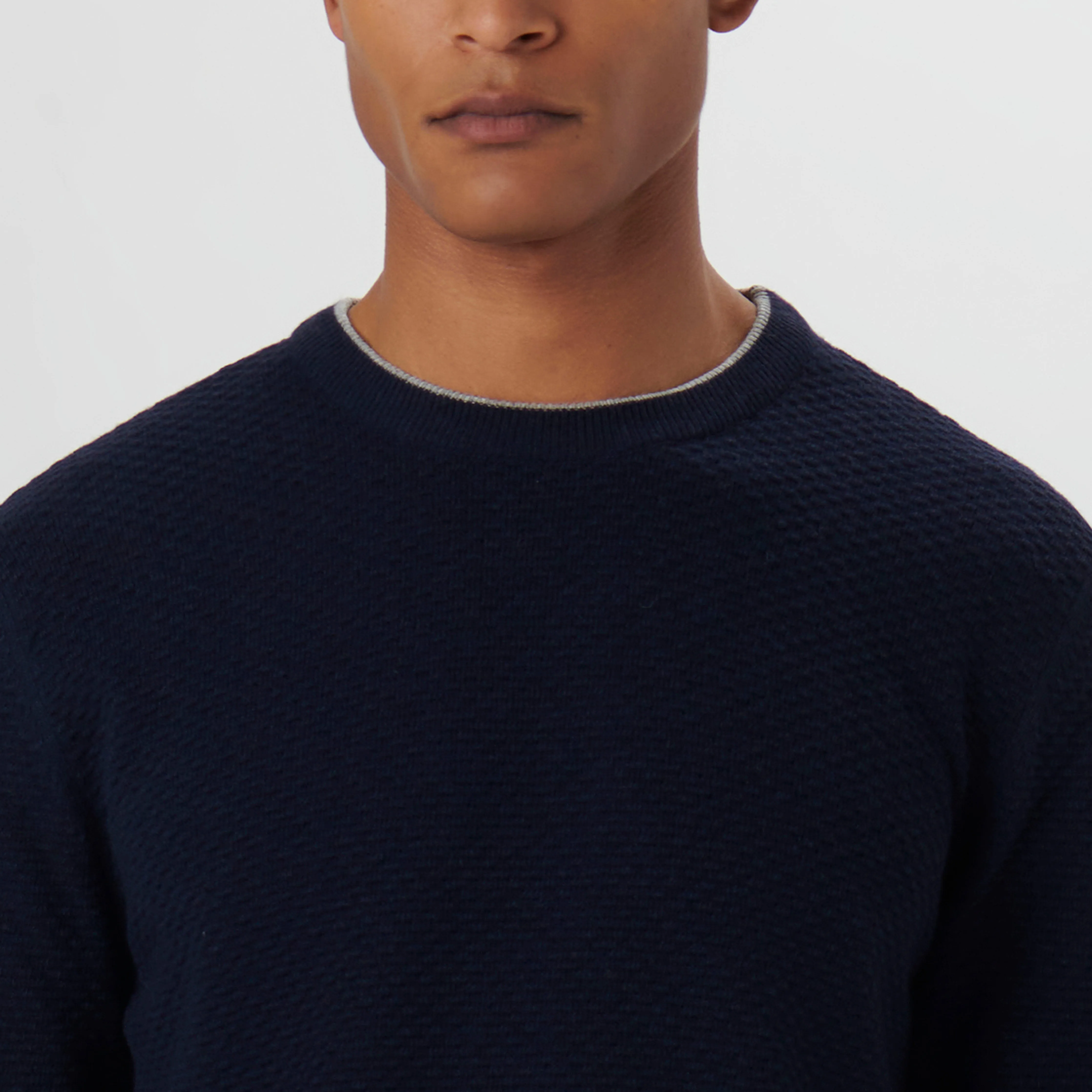 Waffle Stitch Crew Neck Sweater