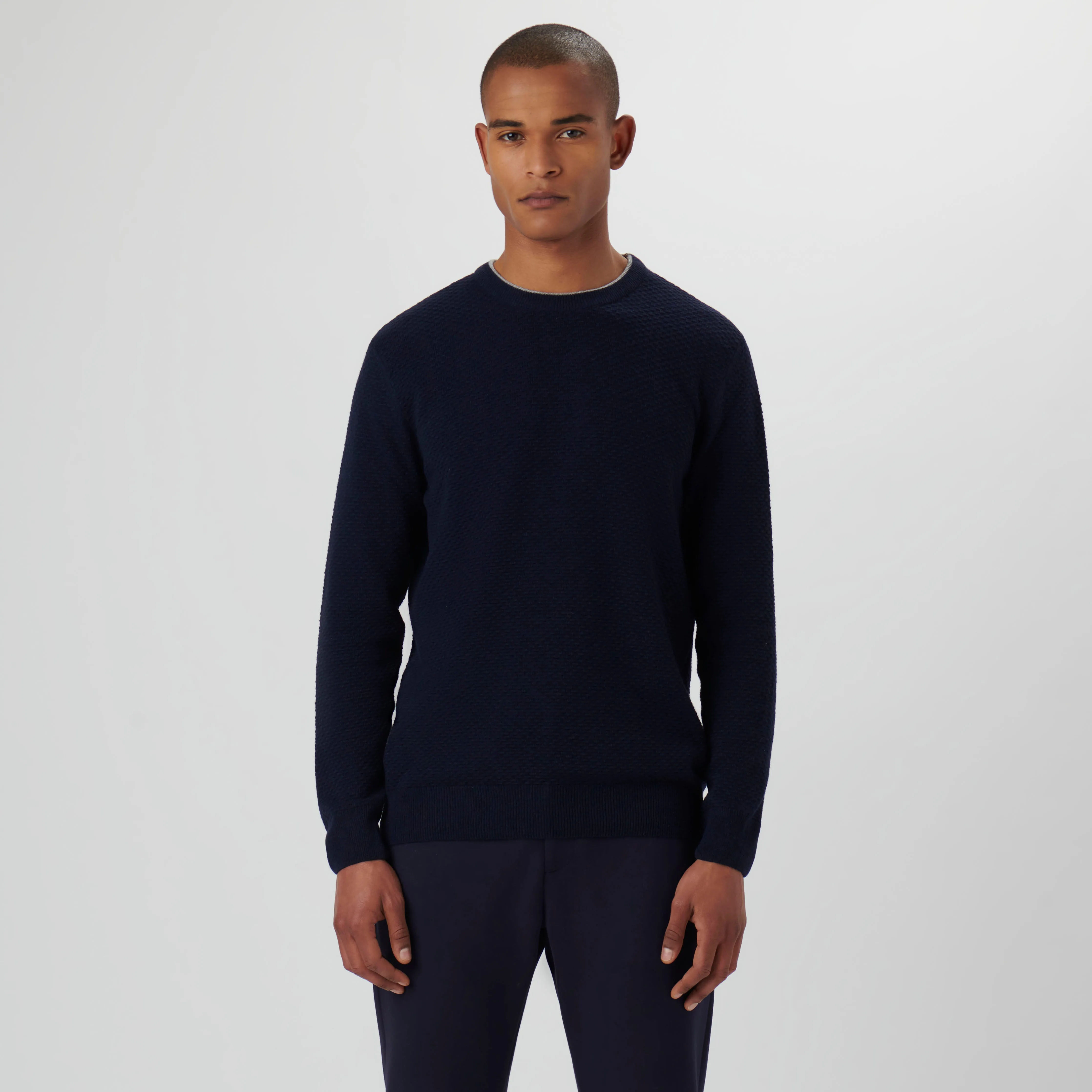 Waffle Stitch Crew Neck Sweater