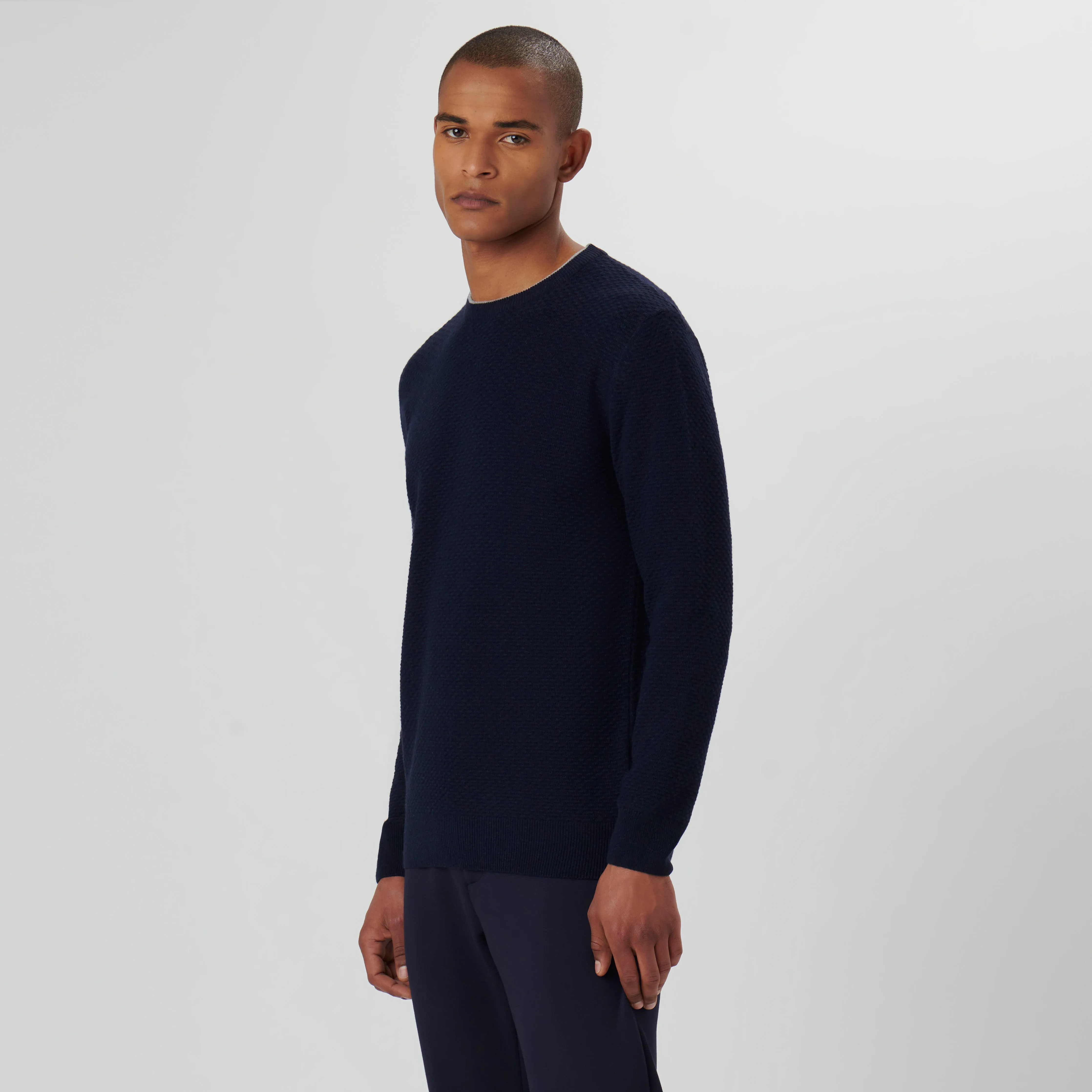 Waffle Stitch Crew Neck Sweater