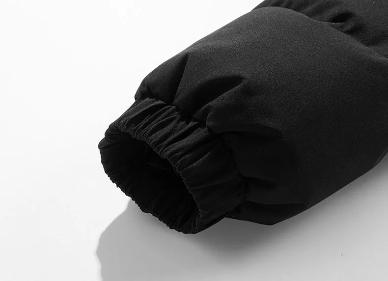 Warm and Stylish Puffer Jacket with Stand-Up Collar and Elastic Band Cuffs
