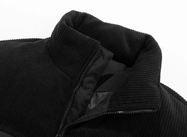 Warm and Stylish Puffer Jacket with Stand-Up Collar and Elastic Band Cuffs