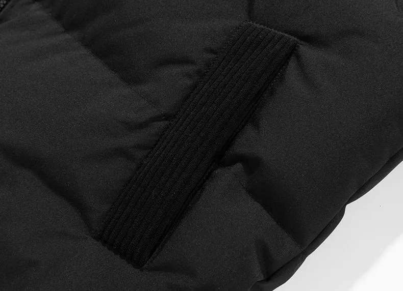Warm and Stylish Puffer Jacket with Stand-Up Collar and Elastic Band Cuffs