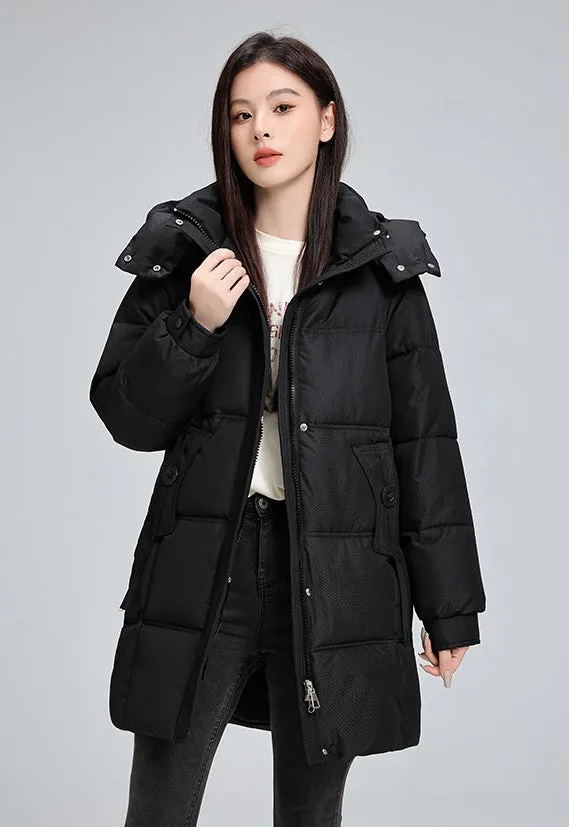 Water-resistant and Windproof Women's Puffer Jacket for Cold Weather