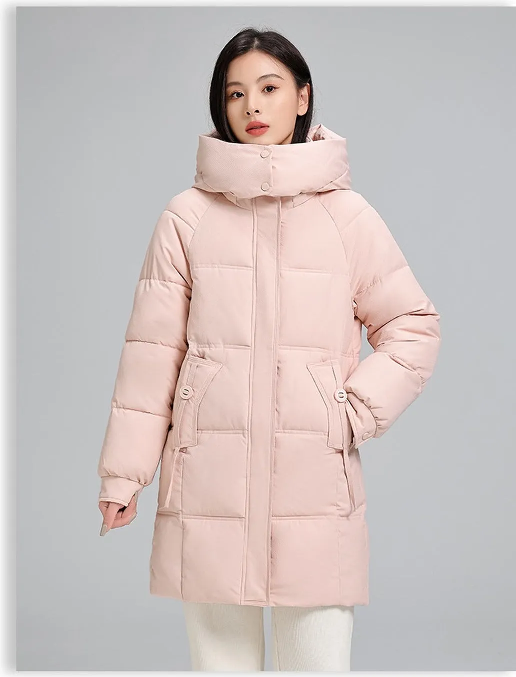 Water-resistant and Windproof Women's Puffer Jacket for Cold Weather