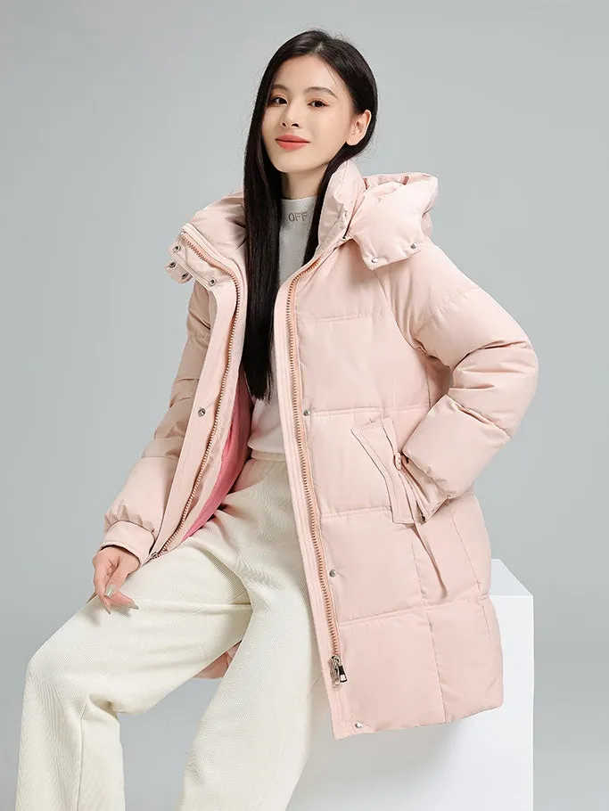 Water-resistant and Windproof Women's Puffer Jacket for Cold Weather