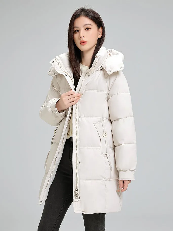 Water-resistant and Windproof Women's Puffer Jacket for Cold Weather