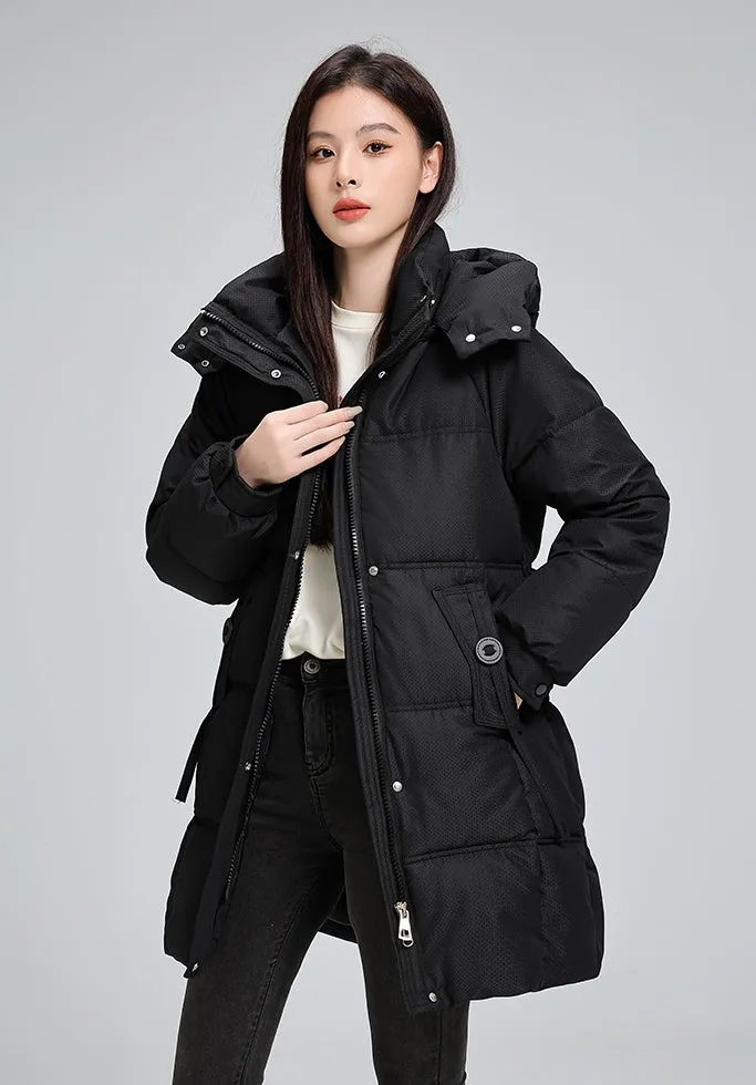 Water-resistant and Windproof Women's Puffer Jacket for Cold Weather