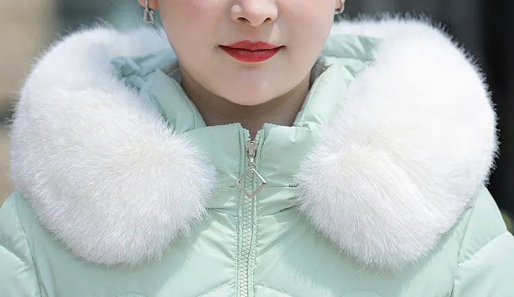 Water-resistant Hooded Puffer Jacket for Women with Zip-up Closure