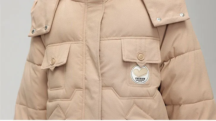 Water-resistant Knee-length Quilted Puffer Jacket for Women