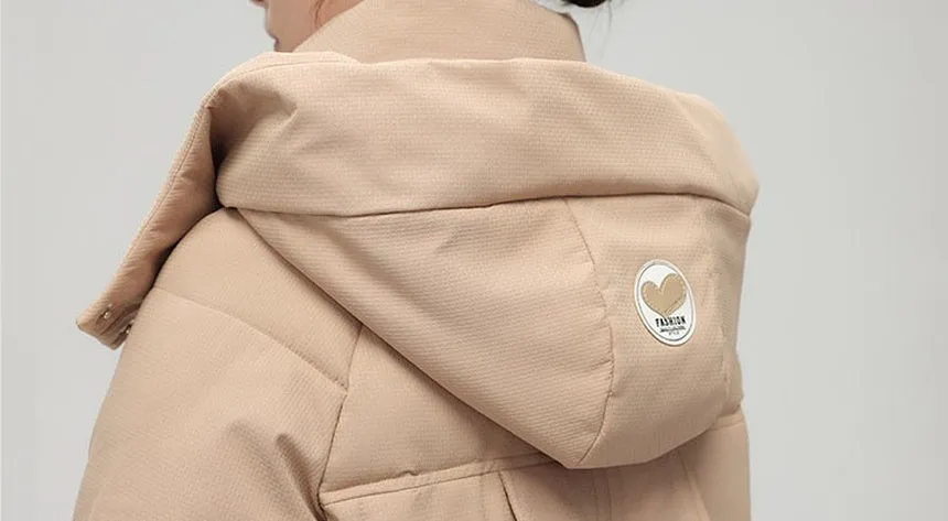 Water-resistant Knee-length Quilted Puffer Jacket for Women
