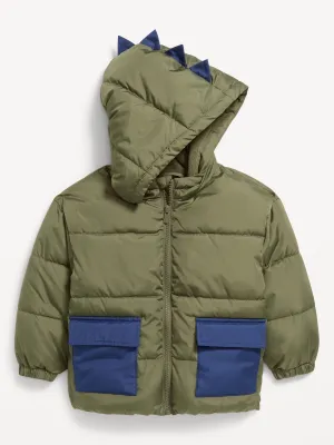Water-Resistant Quilted Puffer Jacket for Toddler Boys