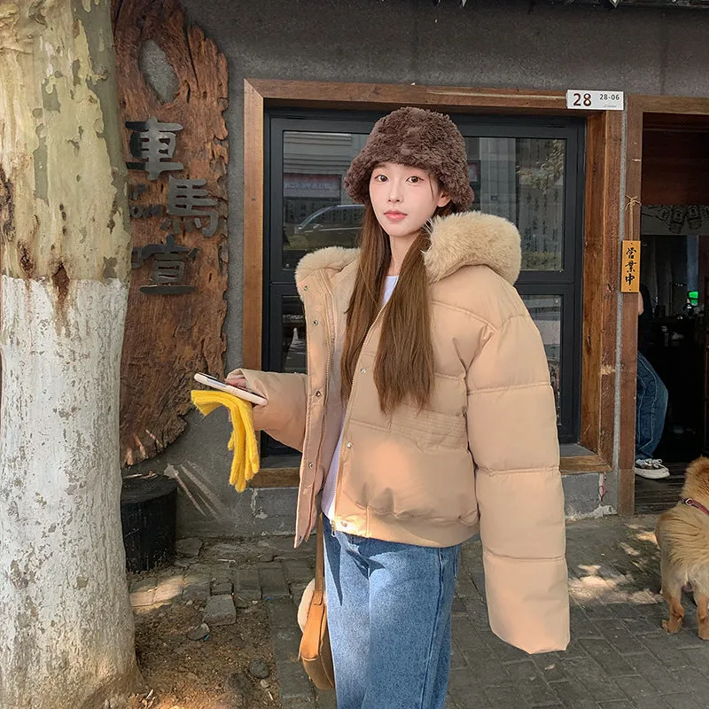 Waterproof and Insulated Zip-up Cropped Puffer Jacket for Women