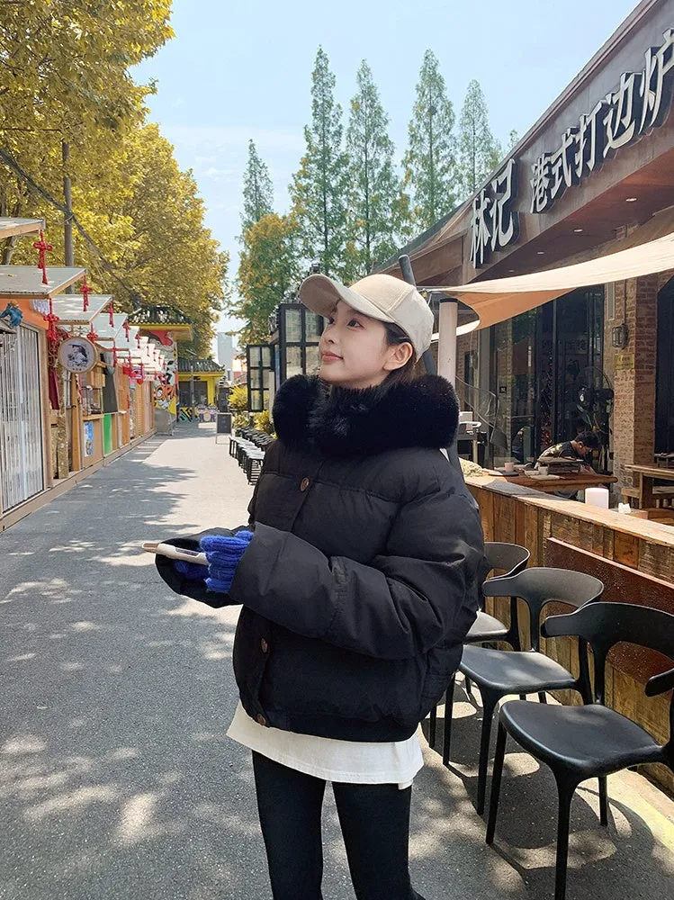 Waterproof and Insulated Zip-up Cropped Puffer Jacket for Women