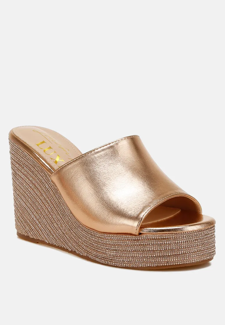 Wedge Heel Peep Toe Sandals by RUW