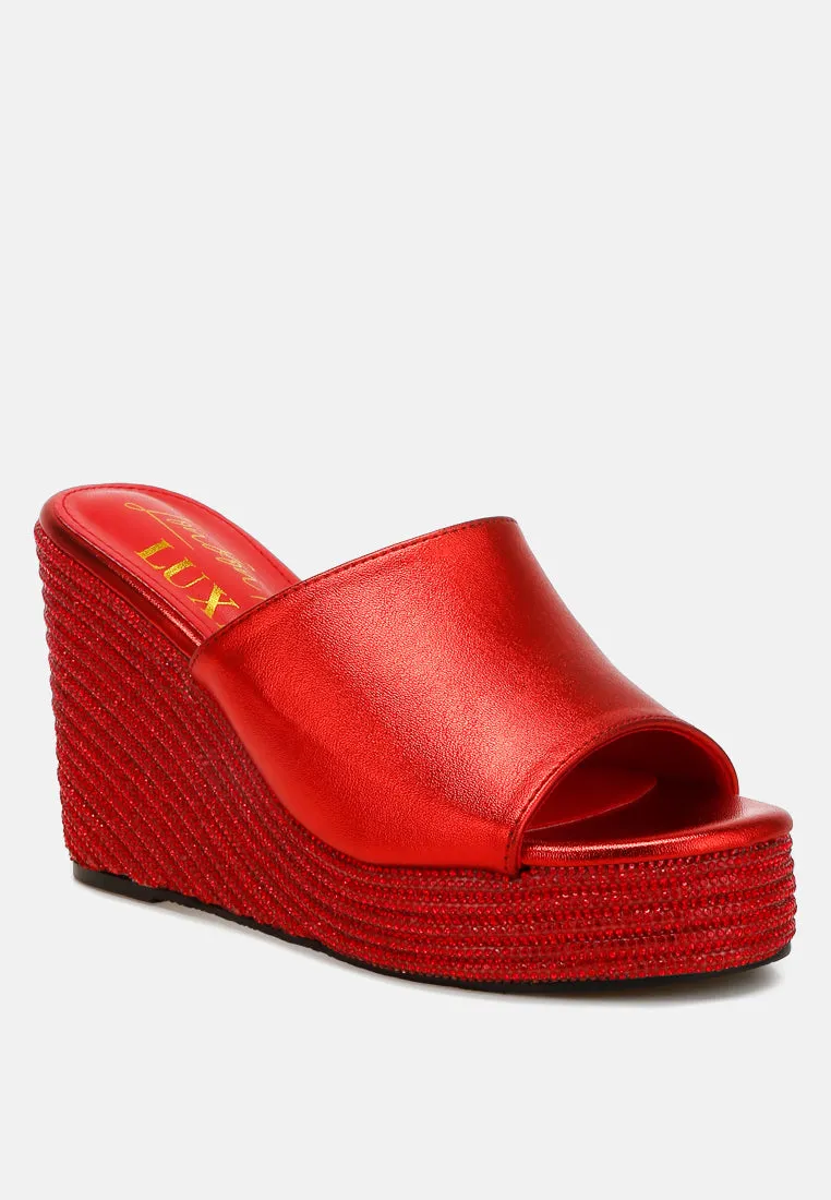 Wedge Heel Peep Toe Sandals by RUW