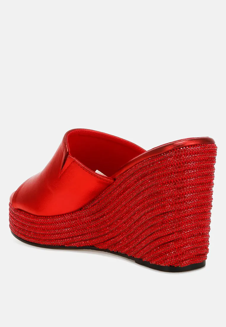 Wedge Heel Peep Toe Sandals by RUW