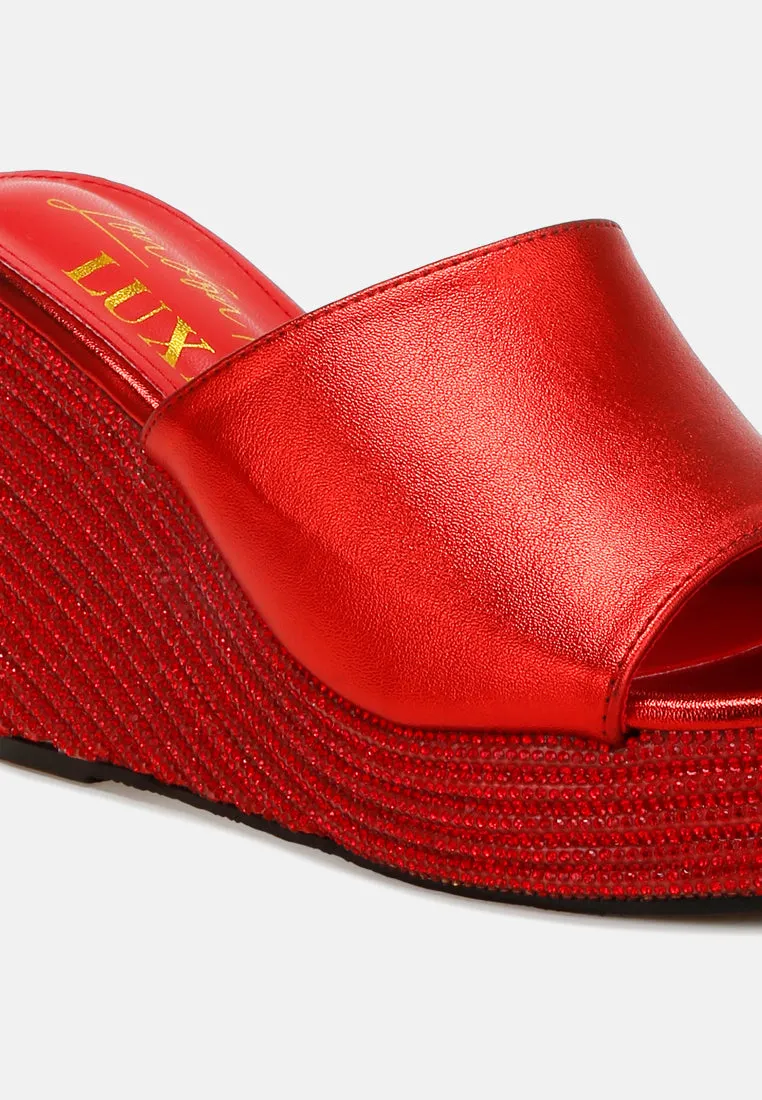 Wedge Heel Peep Toe Sandals by RUW