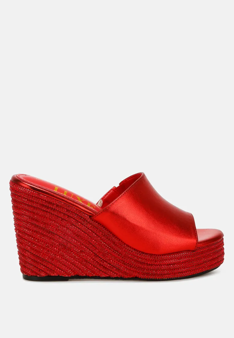 Wedge Heel Peep Toe Sandals by RUW