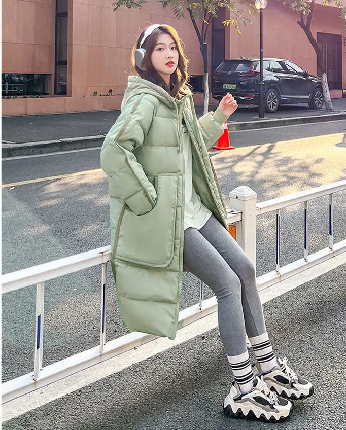 Windproof and Quilted Oversized Puffer Coat for Women