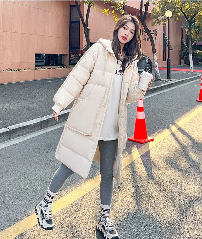 Windproof and Quilted Oversized Puffer Coat for Women
