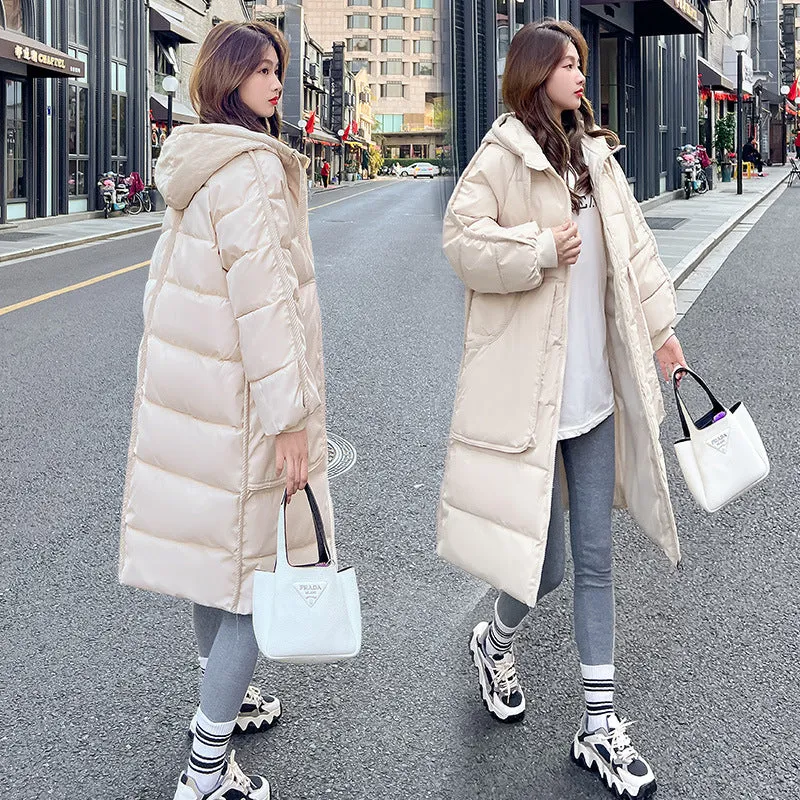 Windproof and Quilted Oversized Puffer Coat for Women