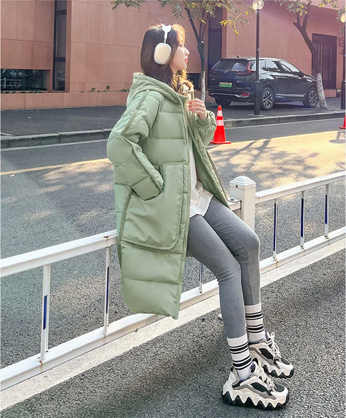 Windproof and Quilted Oversized Puffer Coat for Women
