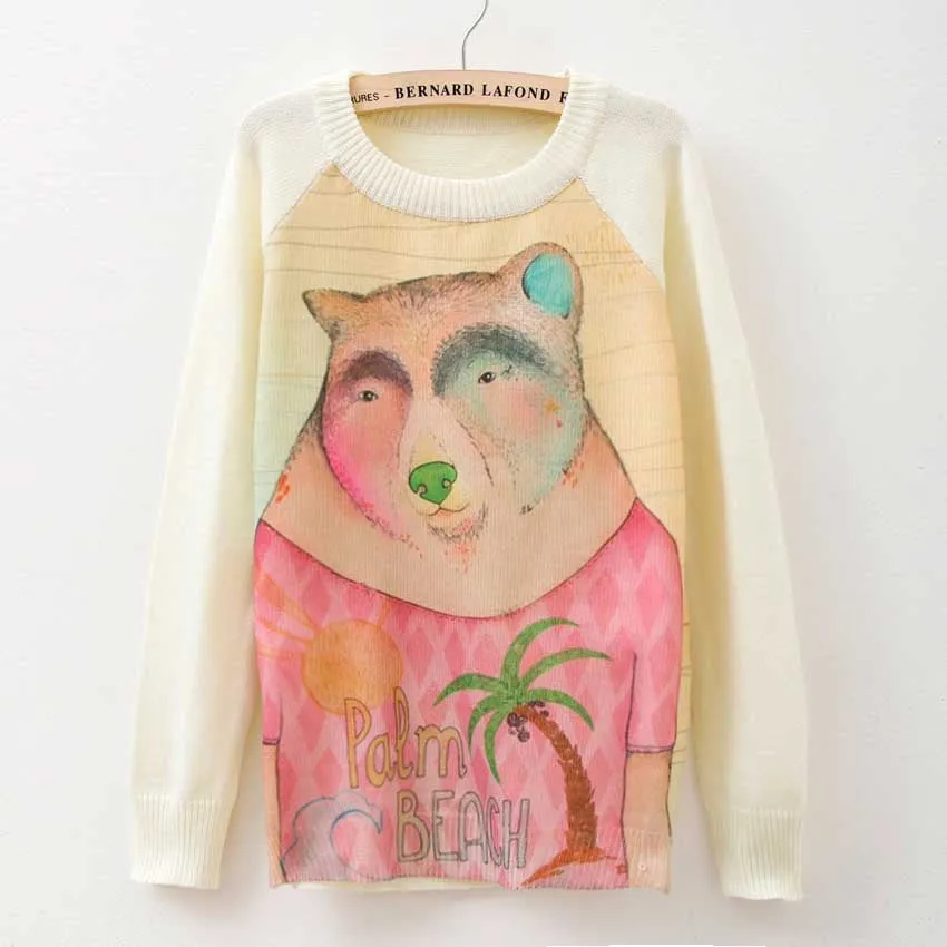 winter Knitwears women sweaters and pullovers fashion Panda/Tiger print Harajuku Sweaters pull femme pullovers