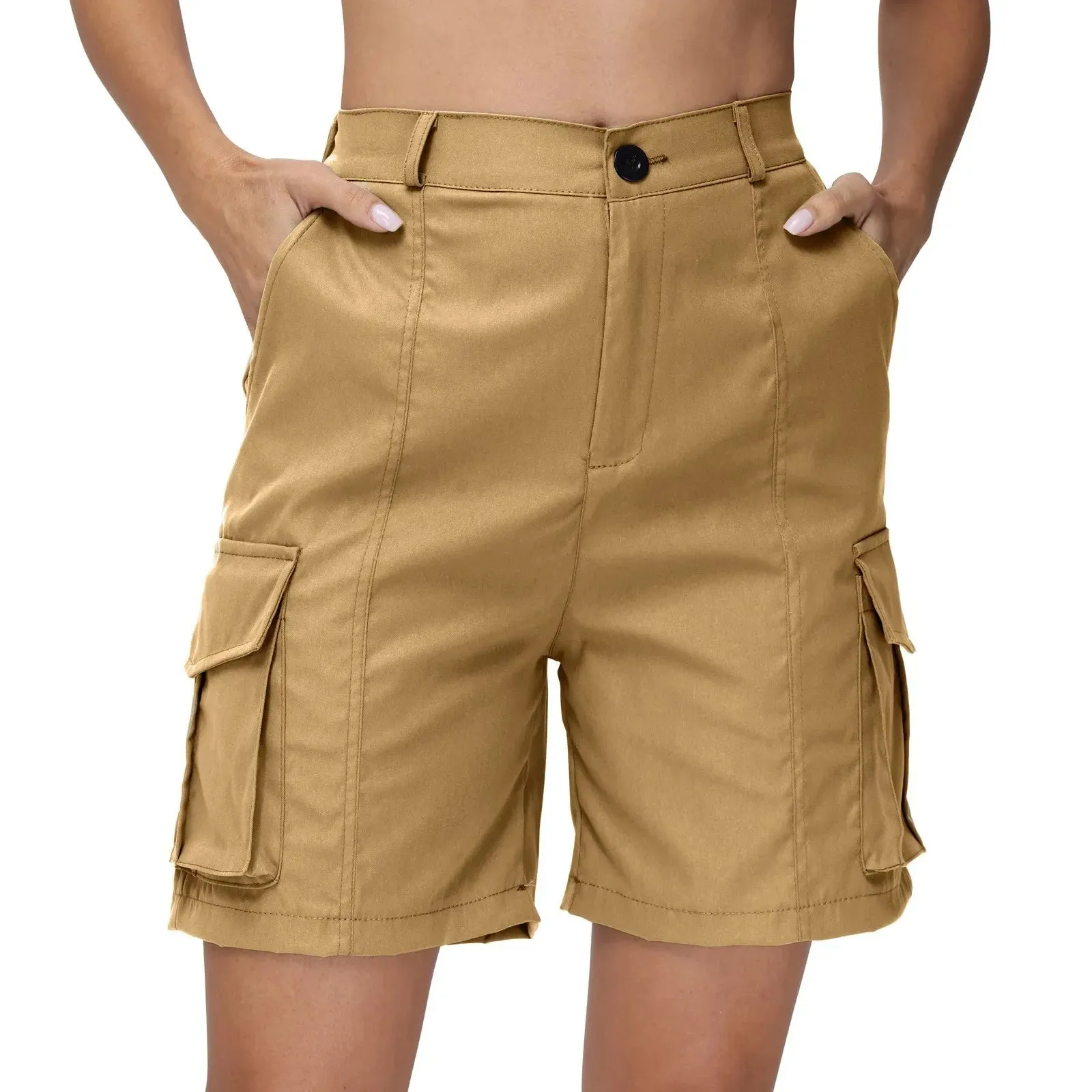 Women Summer Cargo Shorts Solid Casual Pockets Beach Short Pants Short Pants All Match Streetwear Bottoms
