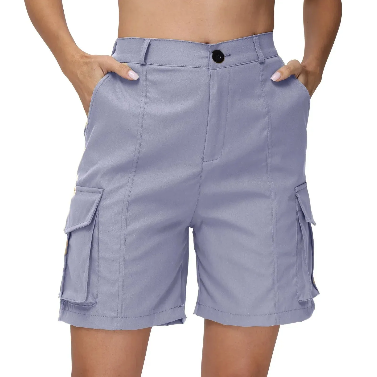 Women Summer Cargo Shorts Solid Casual Pockets Beach Short Pants Short Pants All Match Streetwear Bottoms