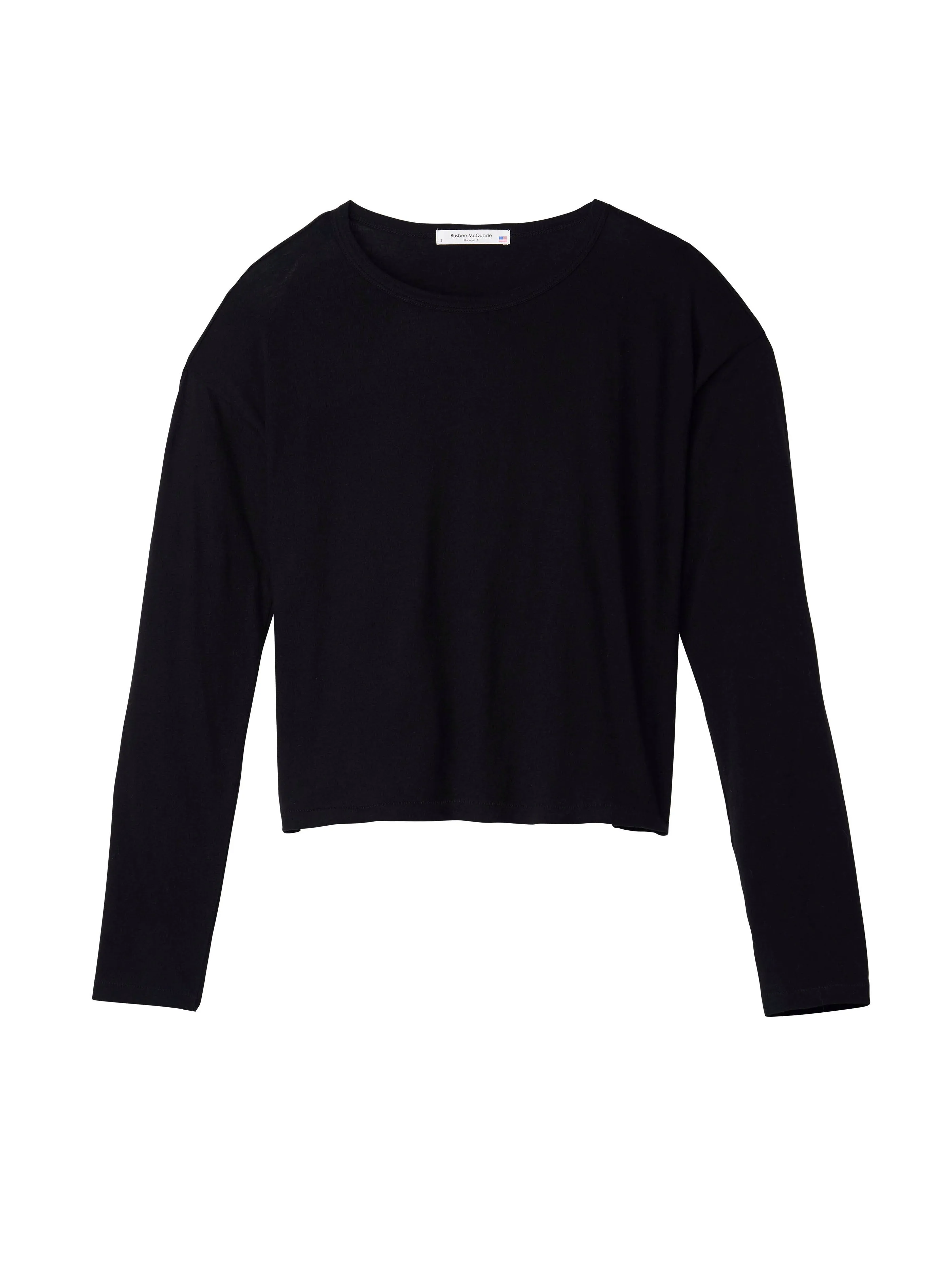 women’s cotton cashmere long sleeve - black