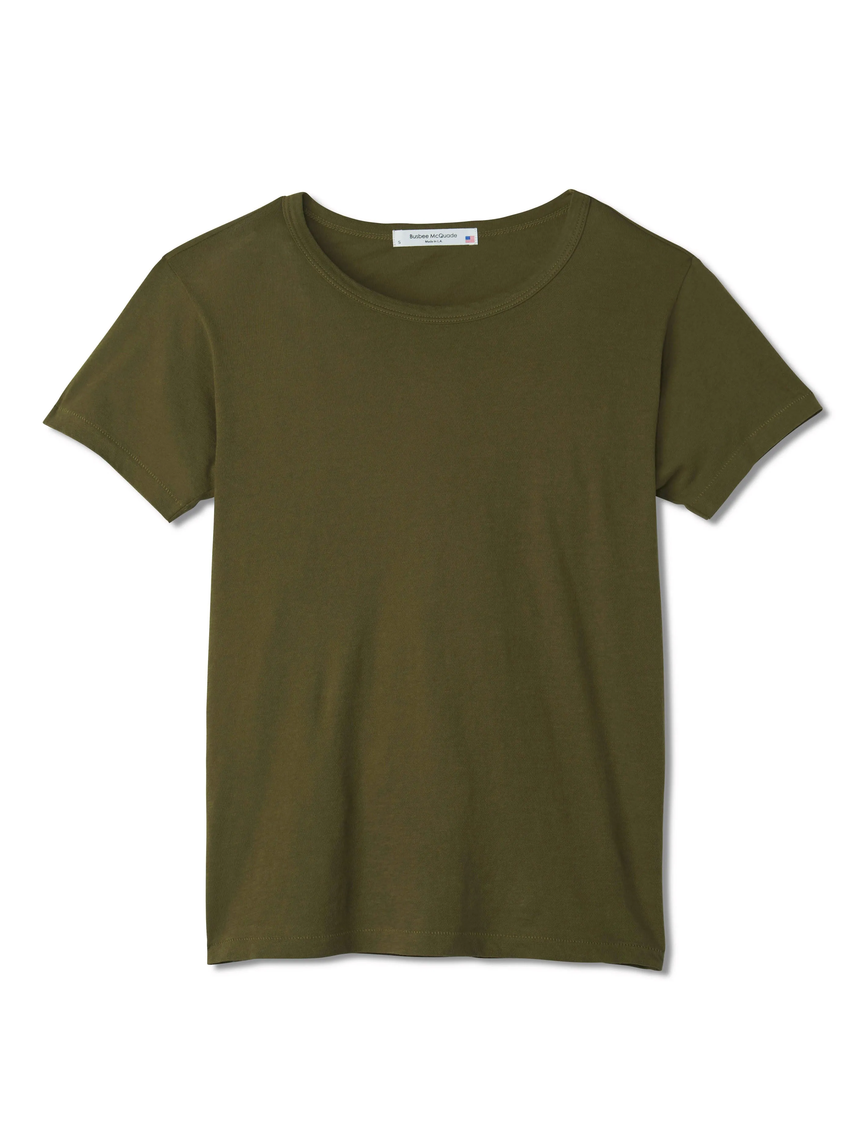 women’s cotton cashmere tee - olive