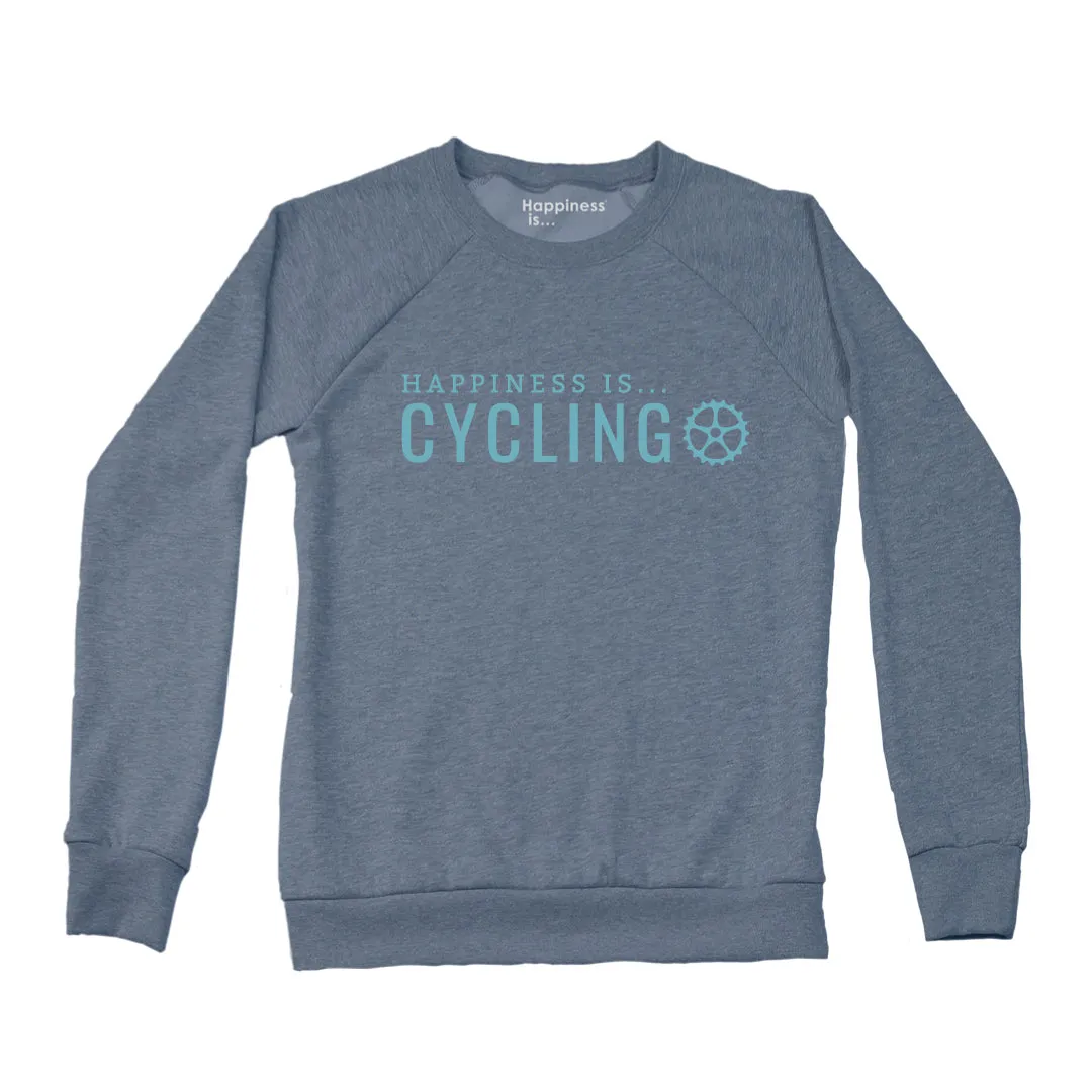 Women's Cycling Crew Sweatshirt, Heather Navy