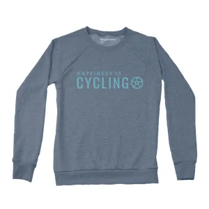 Women's Cycling Crew Sweatshirt, Heather Navy