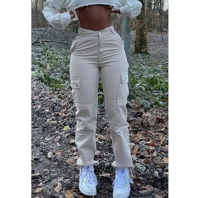 Women’s Form Fitting High Waist Cargo Pants