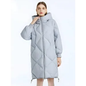 Women's High Neck Puffer Coat with Double Zip Fastening for Winter Warmth