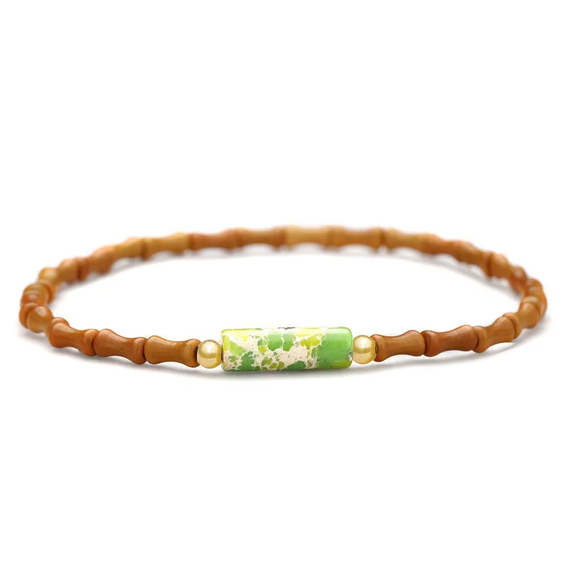 Women's Olive Core Bamboo Chinese Single Loop Ancient Style Bracelet