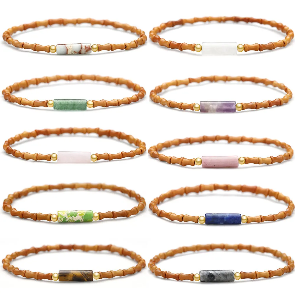 Women's Olive Core Bamboo Chinese Single Loop Ancient Style Bracelet