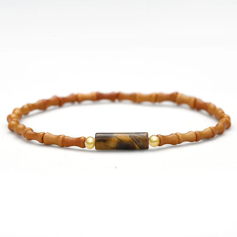 Women's Olive Core Bamboo Chinese Single Loop Ancient Style Bracelet