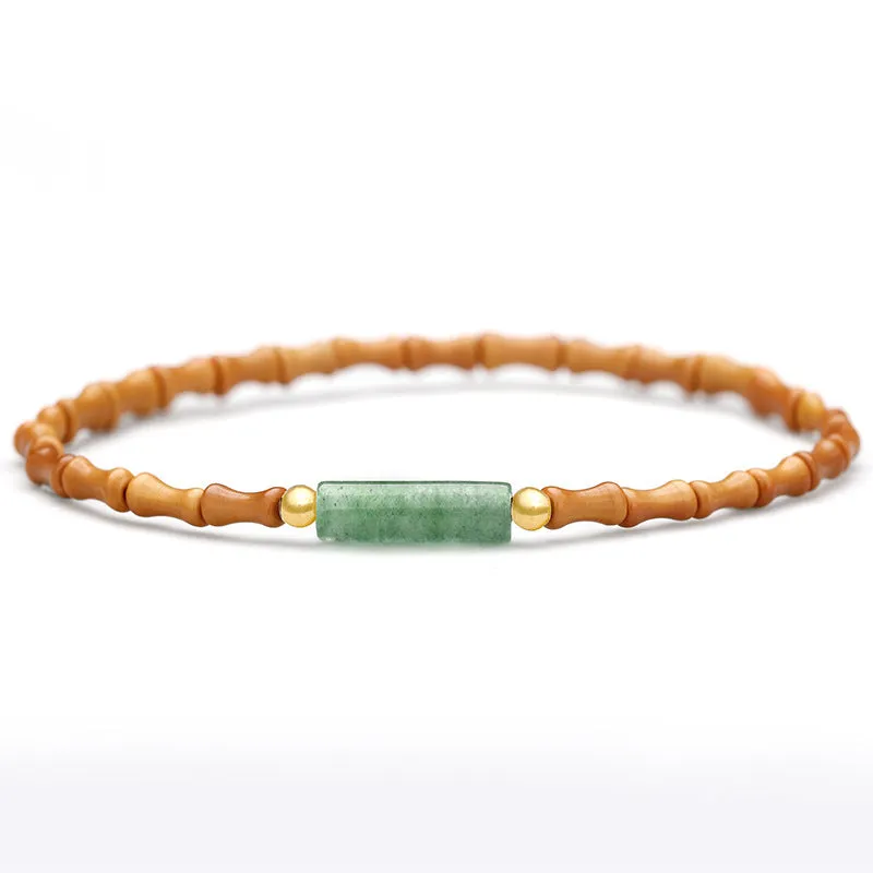 Women's Olive Core Bamboo Chinese Single Loop Ancient Style Bracelet