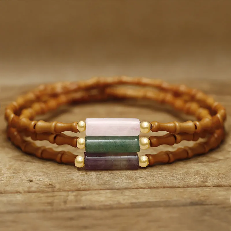 Women's Olive Core Bamboo Chinese Single Loop Ancient Style Bracelet