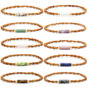 Women's Olive Core Bamboo Chinese Single Loop Ancient Style Bracelet