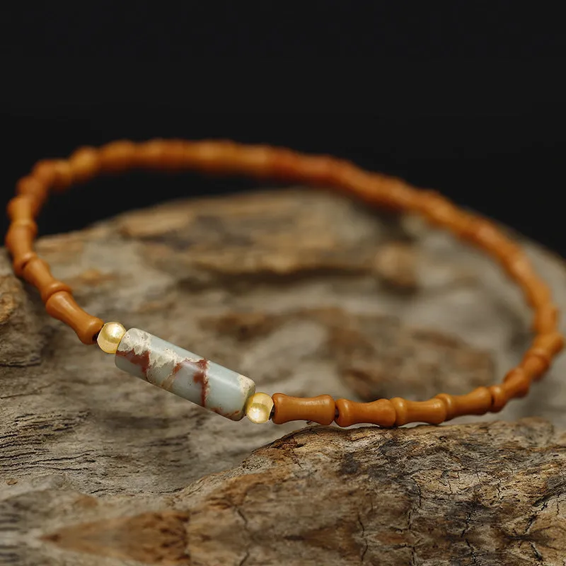 Women's Olive Core Bamboo Chinese Single Loop Ancient Style Bracelet